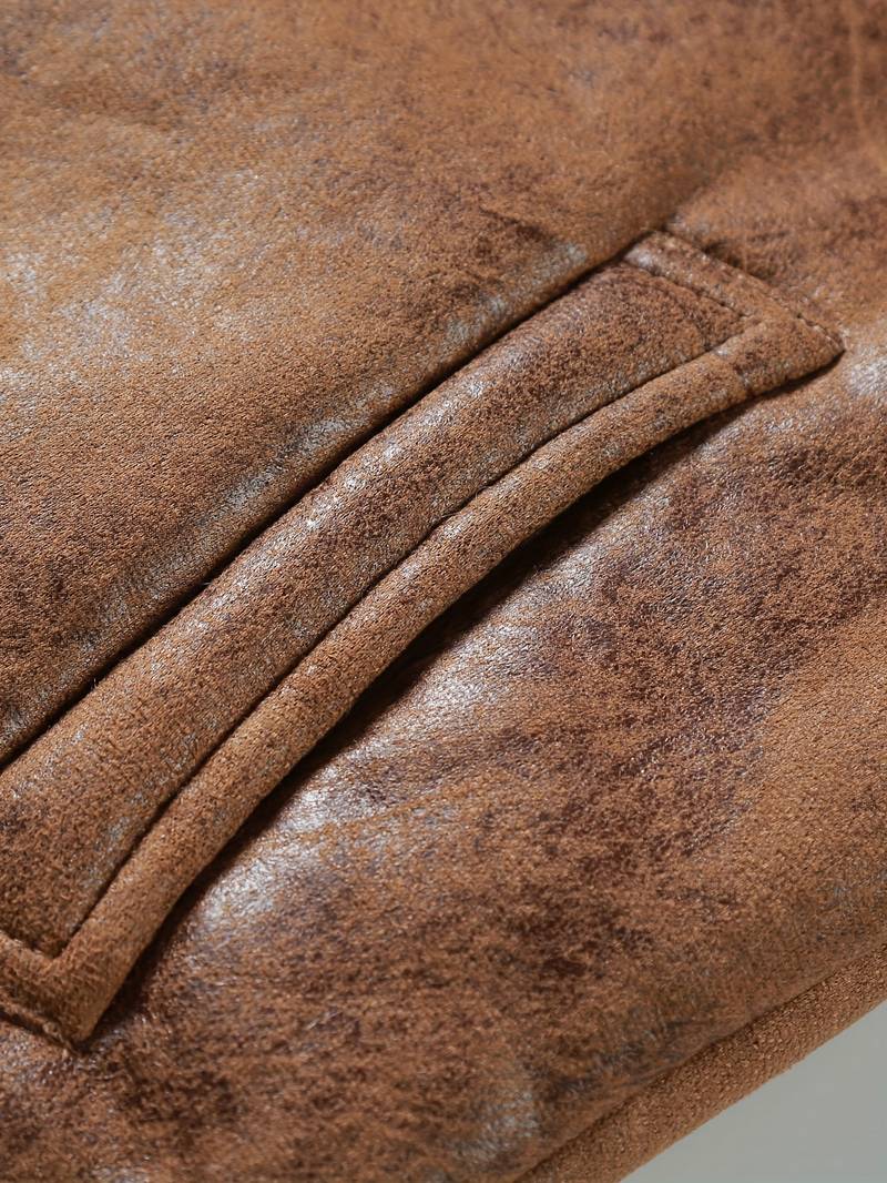 Nathan® | The Distressed Brown Shearling Bomber Jacket