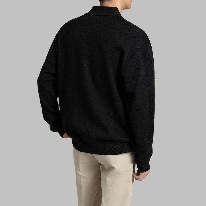 Caron | Half-Zip Knit Polo Sweater