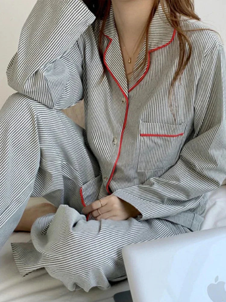 Chloe | Green Striped Dreamy Pyjama